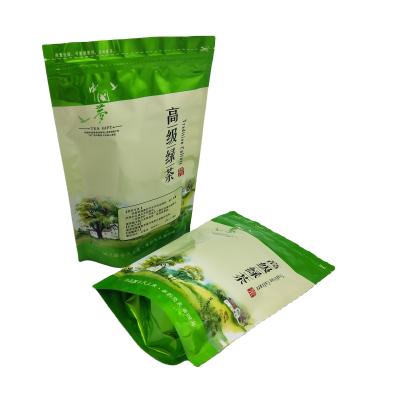 China Disposable Aluminum Foil Tea Packaging Bags Customized Advertising Printing Green Color Packaging Bag for sale