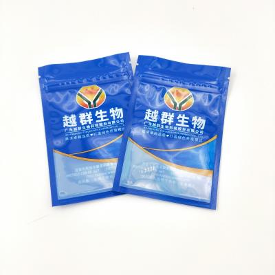 China Moisture Proof Blue Color Frosted Zipper Lock Packaging With Window Plastic Bag With Zipper for sale