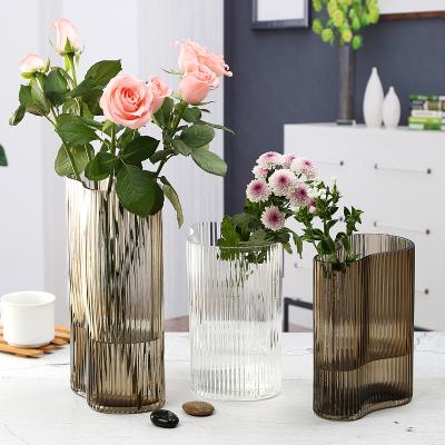 China Nordic Modern Large White Flower Glass Vase Modern Large Glass Vase Home Decoration Wholesale for sale