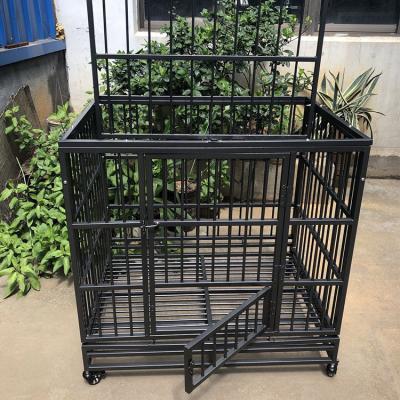 China NZB Viable Black Foldable Stainless Steel Metal Pet Facilities Crate Dog Crates With Wheels For Sale for sale