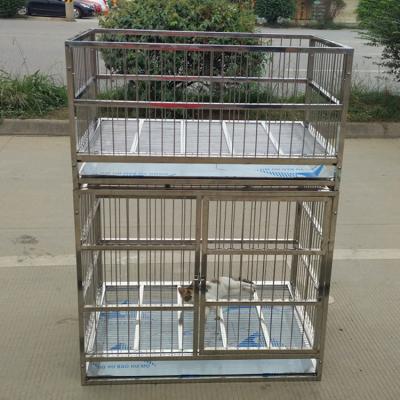 China NZB 304202 Stainless Steel Double Layer Sustainable Stock Dog Bed Kennels Cages Crates for sale