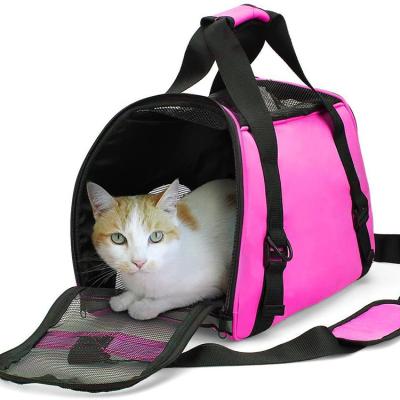 China Wholesale Luxury Stocked Pet Carry Carrier Bag Foldable Outdoor Camping Pet Carrier for sale