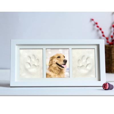 China China Wholesale Wooden Pet Picture Frame Pet Paw Frame With Clay Pet Memorial Memorial for sale