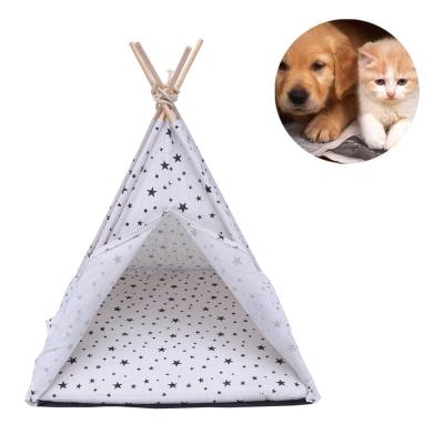 China Cat Bed House Washable Breathable Removable Wholesale Outdoor Travel Teepee Small Dog Kennel Blanket Pet Tent Portable Pet Cage for sale