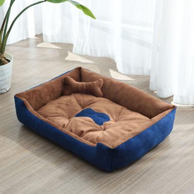 China Wholesale Removable Luxury Waterproof Soft Rectangle Furniture Cover Dog Bed Non Slip Washable Pet Beds for sale