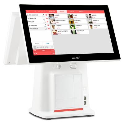 China Factory Direct Selling Cashier Computer Dual 15.6 Inch 15.6 Inch Screen POS System Touch Screen Windows Cash Register for sale