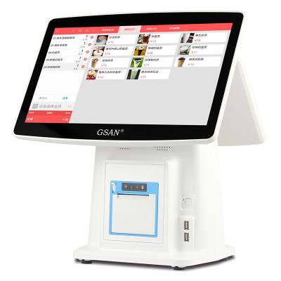 China Factory Direct Selling Cashier Computer Dual 15.6 Inch 15.6 Inch Screen POS System Touch Screen Windows Cash Register for sale