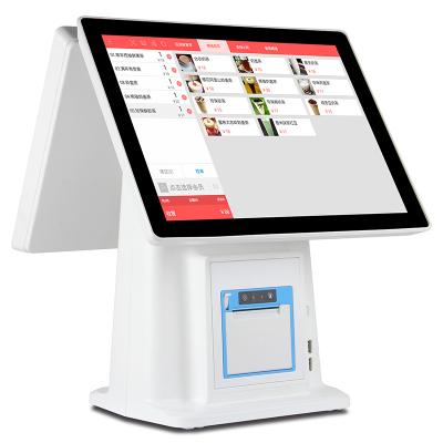 China White Epos System Dual Touch Screen 15inch Capacitive Cash Register POS Systems 15 Inch for sale