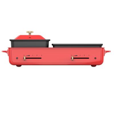 China Hotel Electric Grill Casserole With Two Layers Dish Part Use Non-stick Coated Hot Plate Hot Pot for sale