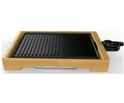 China Hotel Base Bamboo Tabletop BBQ Smokeless Grill And Griddle Electric for sale