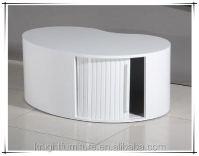 China Comfortable Living Room Furniture White High Gloss MDF Center Coffee Table for sale