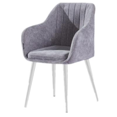 China Modern Fashion Relax Gray Color Fabric Dining Chair For Home Living for sale