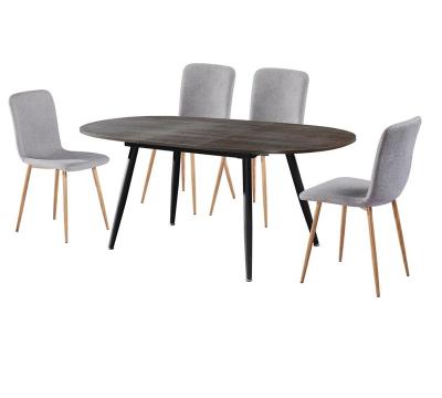 China Modern China Factory Melamine and PVC Adjust MDF Dining Table with Metal Frame Legs for sale