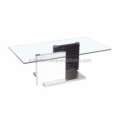 China Eco-Friendly Modern Furniture Cheap Tempered Glass Dining Room Table From MDF Board Designs for sale