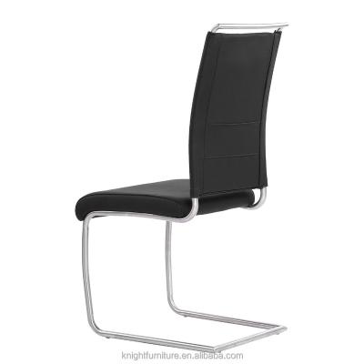 China Modern Popular Style Europe Type PU Leather Chrome Leg Dining Chairs for sale