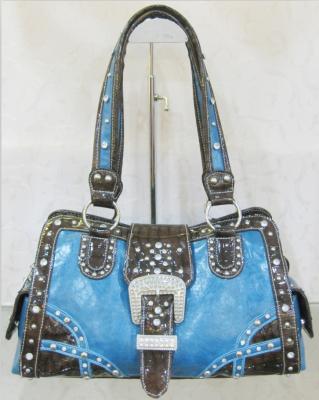 China factory price shinny 3-set buckle shoulder bags with rhinestone for cowgirl for sale