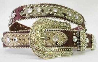 China faux leather patchwork with horse hair belts with rhinestone for women for sale