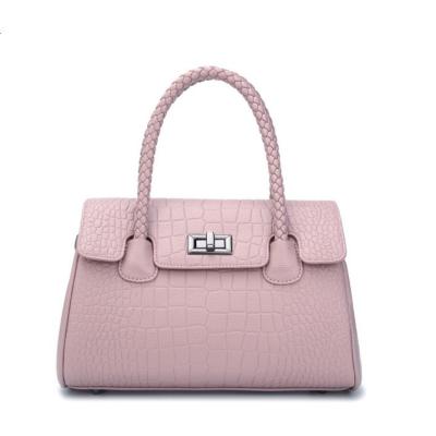 China PU Leather Handbags with Knit Handle Fashion Designer Tote Bags for sale