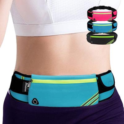 China Water proof running waist belt is made of soft fabric does not displace sports waist purse sports bag waist trainer belt for sale