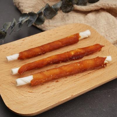 China Pet Sanck Natural Chicken Rawhide White Twists Chewing Snacks For All Ages Dogs for sale