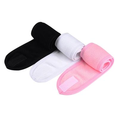 China Comfortable White Microfiber Spa Facial Headband For Makeup Cosmetic Shower Women Soft Hair Wash Tape for sale