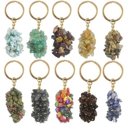 China China Wholesale Natural Crystal Art People Open Grape Shape Key Chain Healing Stone For Gifts for sale