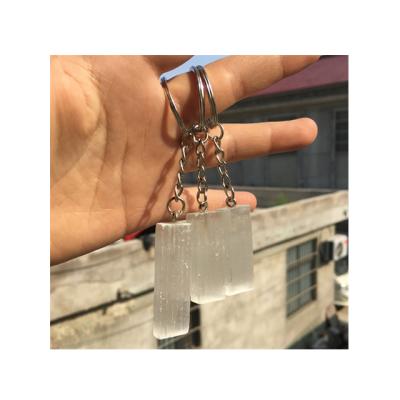 China China Wholesale Healing Stones Selenite Quartz Crystals Key Chain For Other Gifts&Crafts for sale