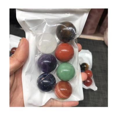 China Wholesale Europe Healing Chakra Crystal Set 25mm Crystal Ball Quartz Crystal Sphere For Home Decor for sale