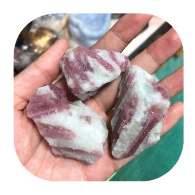 China Wholesale Natural Pink Crystal Rough Raw Tourmaline Stone Europe Healing Raw Stone For Decoration for sale