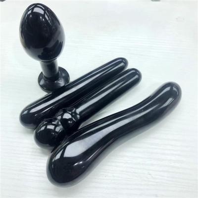 China Natural quartz crystal massage stick obsidian massage antique imitation stick rose quartz massage stick gift for ladies for sale