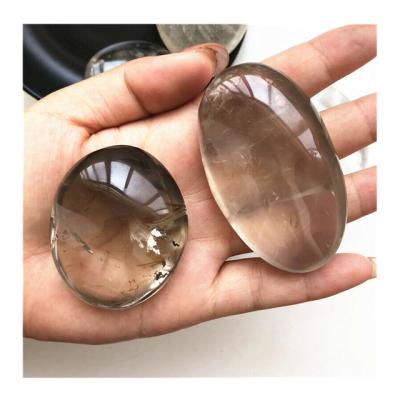 China Europe Healing Wholesale Spiritual Crystal Stone Natural Smoky Quartz Crystal Palm Stone For Healing for sale