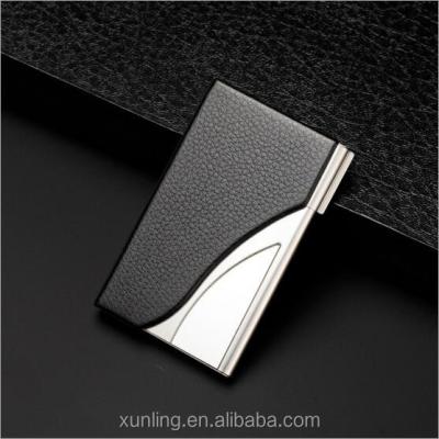 China Wholesale Custom Business Card Metal RFID Business Card Holder Personalized Leather Card Holder for sale