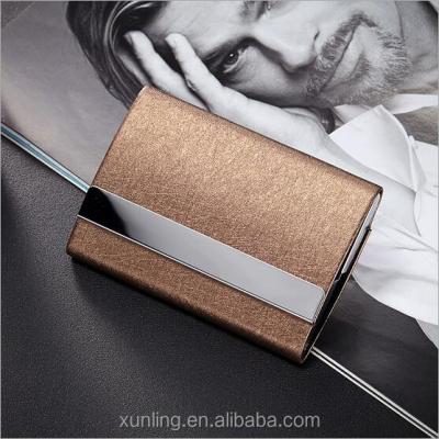 China Vintage Double Sided Double Face High Capacity Leather ID Business Card Holder for sale