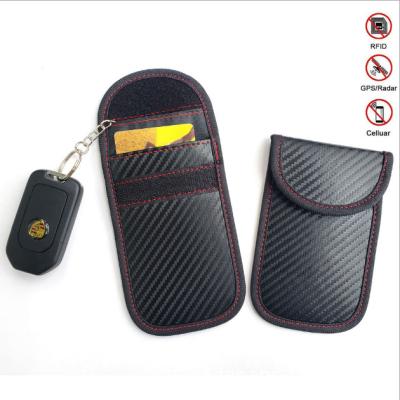 China 100% Eco-friendly Rfid Signals Blocking Security Car Key Pouch Bag Leather Card Holder for sale