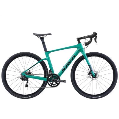 China Hybrides Kohlenstoff-Schotterstraße-Fahrrad, Grey Green Sava Racing Bike 47cm 51cm zu verkaufen