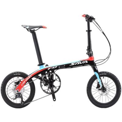 China Sava Z2 Carbon Folding Bike 9 Speed TORAY T800 Carbon Fiber Frame for sale