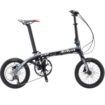 China Kohlenstoff-Faser-Fahrrad SAVA Z2 faltbares 16 Geschwindigkeit 145cm-175cm des Zollrades 9 Höhe zu verkaufen