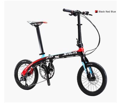 China 16 Inch Carbon Fiber Folding Bike 9 Speed Hard Frame 100KG Load Capacity for sale