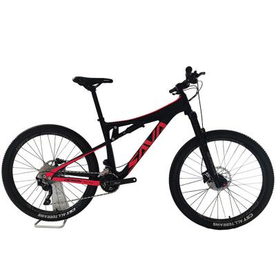 China Schwarzes rotes Vollfederungs-Kohlenstoff-Mountainbike 27,5 AVW 14kg für Mann zu verkaufen