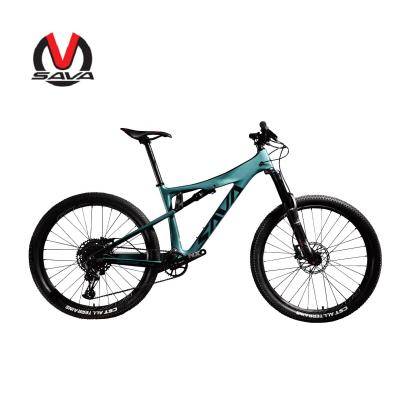 China 27.5x17 SAVA Carbon Fiber Mountain Bike , 12.4KG Full Suspension Mountain Bicycle for sale