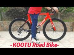 Foldable Carbon Fiber KOOTU Road Bike Double Disc Brake 22 Speed Gears