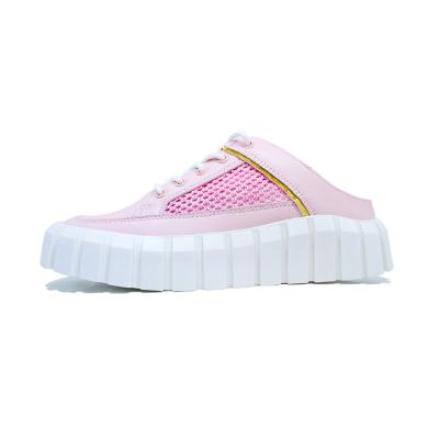 China Cushioning Sports Shoes Sandals Slides Ladies Women Rubber Slipper Mesh Pu Ultralight Fabric Pink for sale