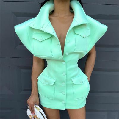 China 2022 Hot Selling Soft Sleeveless Women Tops Partywear Mini Solid Color Zipper Crop Stand Collar Breathable for sale