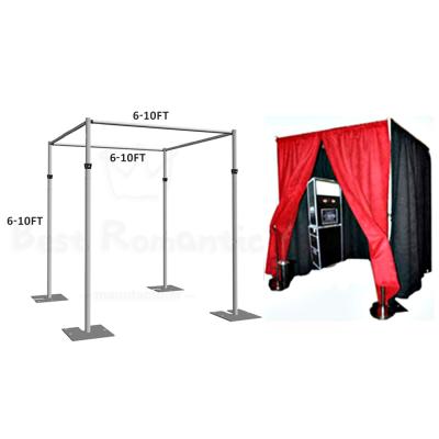 China Easy Assemble Stainless Steel Pipe Wedding Backdrop Stand With Expandable Rods Backdrop Frames For Wedding Event Party Decoration for sale