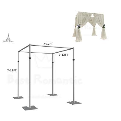 China Easy Assemble Wedding Square Forged Metal Frame Arch Backdrop Curtain Adjustable Flower Wire Shelf Party Events Decoration DIY for sale