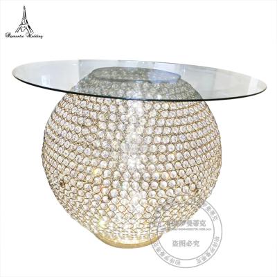 China Wedding new wedding props cake crystal table decoration reception area wedding table dessert round sphere table for sale