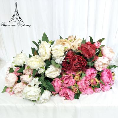 China Wedding Guide Flowers Artificial Hydrangea Flowers Wedding Pink Silk Flowers For Bride Hand Silk Peony Flowers White Blooming Home Decoration for sale