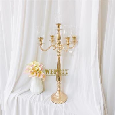 China Nordic Durable Light Luxury Candle Holder Ornaments Lamp Gold European Style Home Western Food Table Candle Romantic Wedding for sale