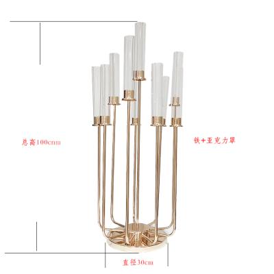 China New 10 head candlestick wedding main table decoration iron yin hotel room decoration durable U-shaped ornaments for sale