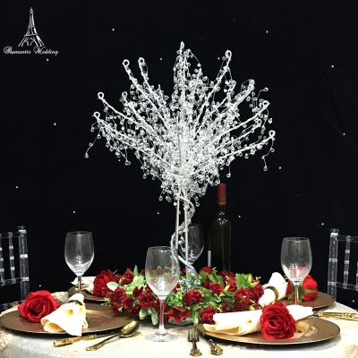 China New 2pcs/lot European Style Table Centerpiece Metal Crystal Artificial Tree Decoration for Wedding Party Birthday Decoration for sale